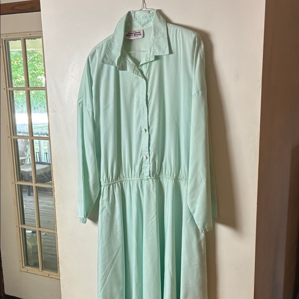 Chic Vintage Mint Long Sleeve Dress
